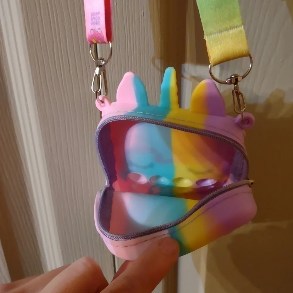 New Little Girls Unicorn pop it purse Christmas gift